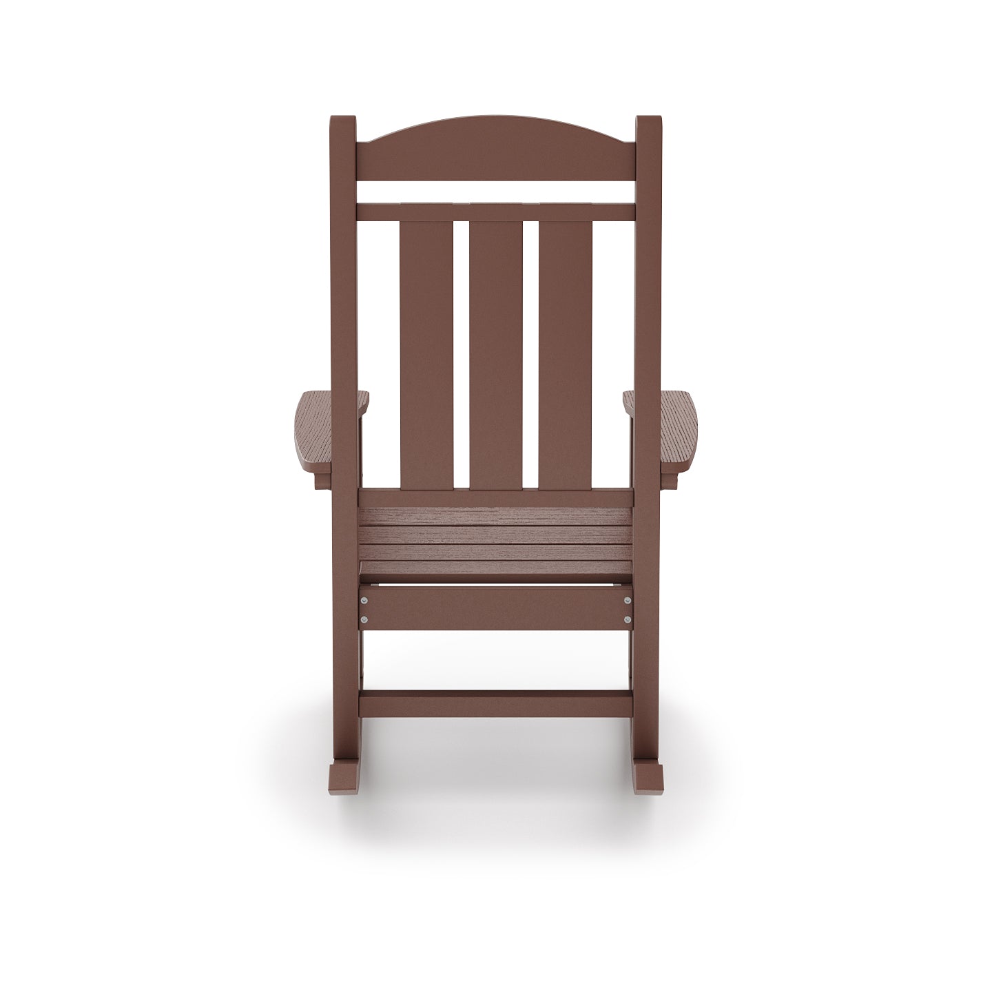 Pecan Traditional Porch Rocker – Classic HDPE Poly Lumber for Porch, Patio, and Garden Comfort