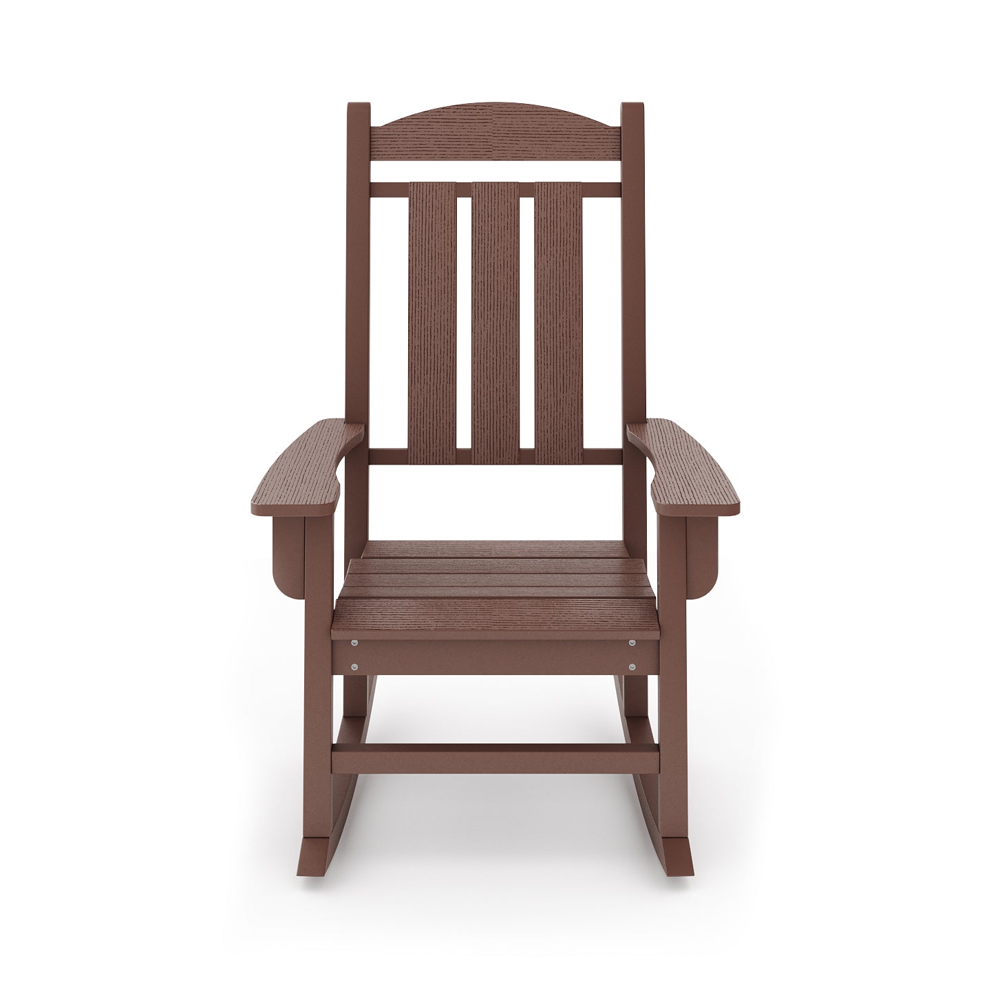 Pecan Traditional Porch Rocker – Classic HDPE Poly Lumber for Porch, Patio, and Garden Comfort