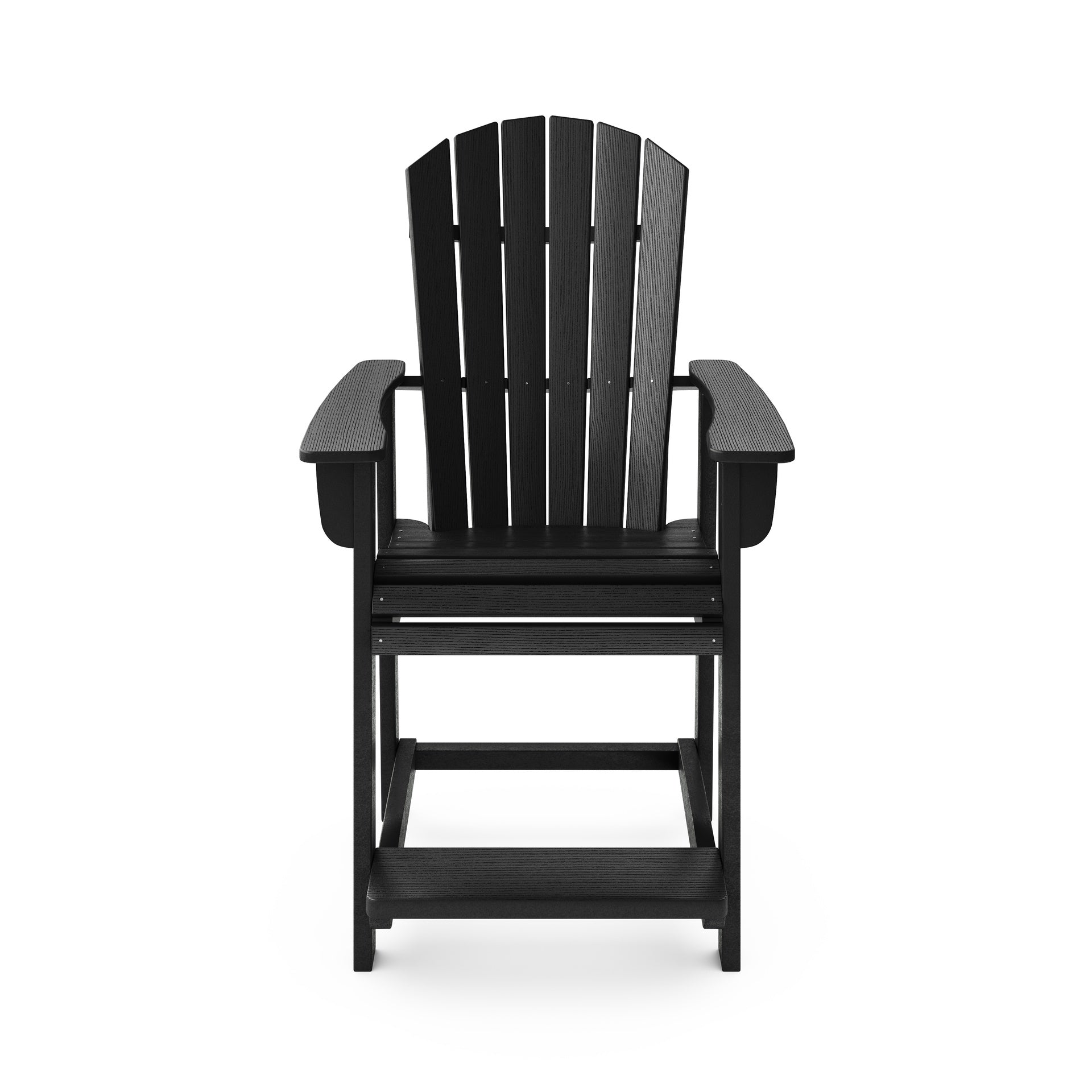 Black Adirondack Style Counter Chair – Stylish HDPE Poly Lumber for Dining, Patio, and Garden Comfort