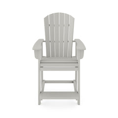 Dark Gray Adirondack Style Counter Chair – Stylish HDPE Poly Lumber for Dining, Patio, and Garden Comfort
