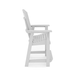 Dark Gray Adirondack Style Counter Chair – Stylish HDPE Poly Lumber for Dining, Patio, and Garden Comfort