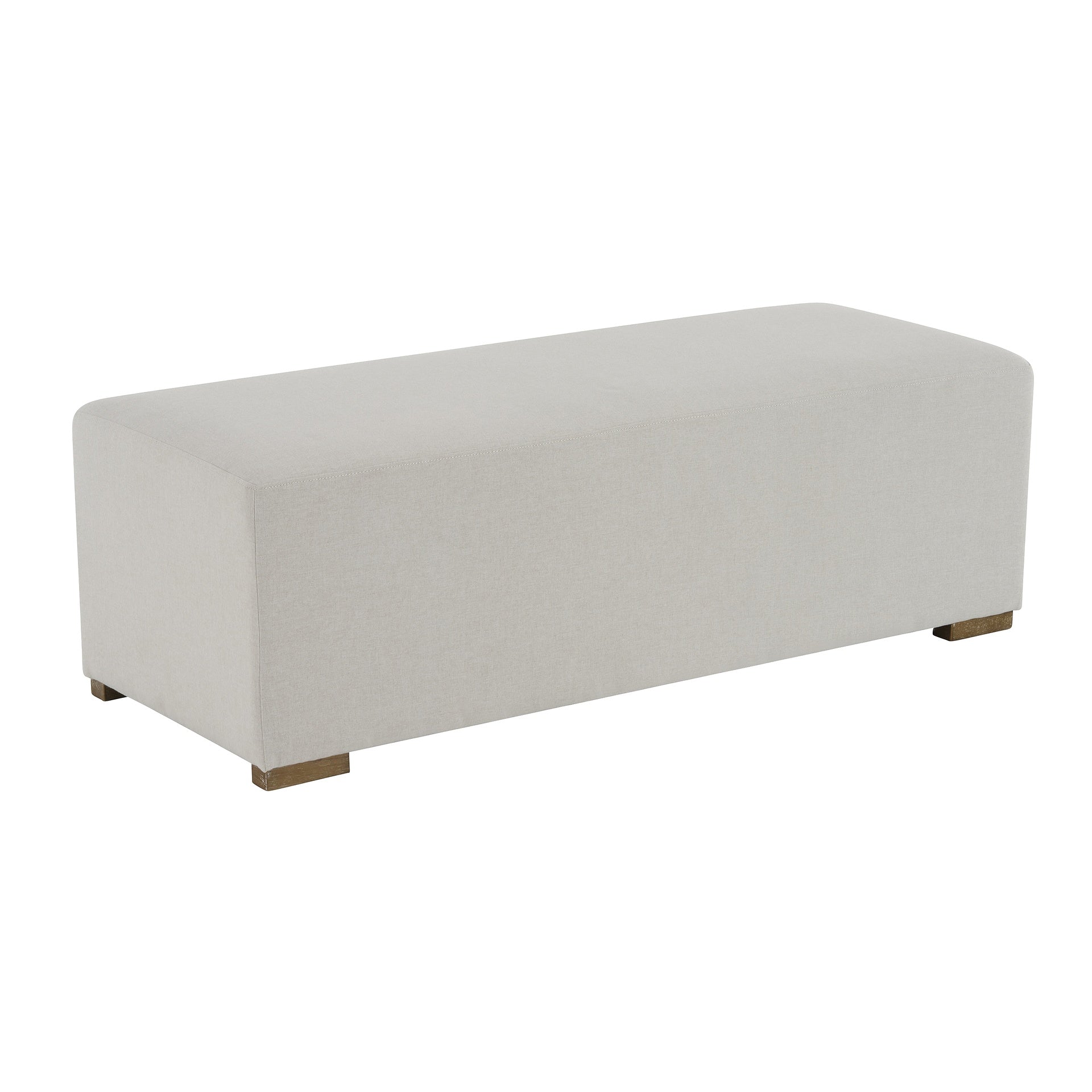 Simple White Long Ottoman, Practical Furniture for Living Room and Bedroom
