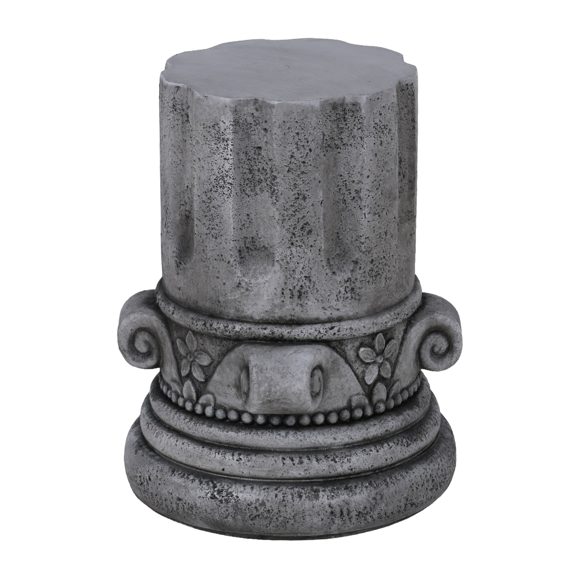 Cement Outdoor End Tables for Patio, GardenAccent Table, Modern Small Round Side Tablefor Outside, Tree Stump Garden Stool DrumTable indoor and Outdoor