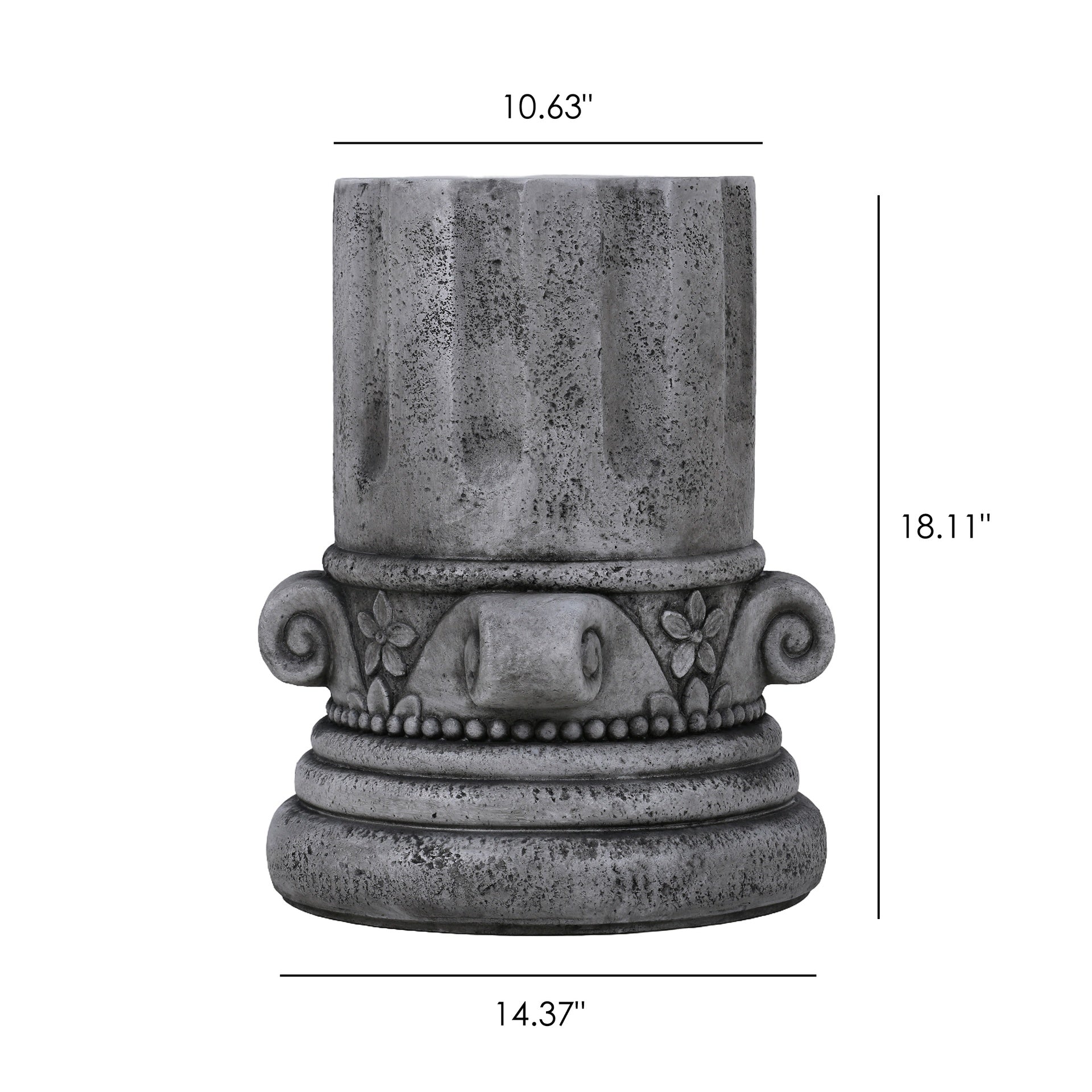 Cement Outdoor End Tables for Patio, GardenAccent Table, Modern Small Round Side Tablefor Outside, Tree Stump Garden Stool DrumTable indoor and Outdoor