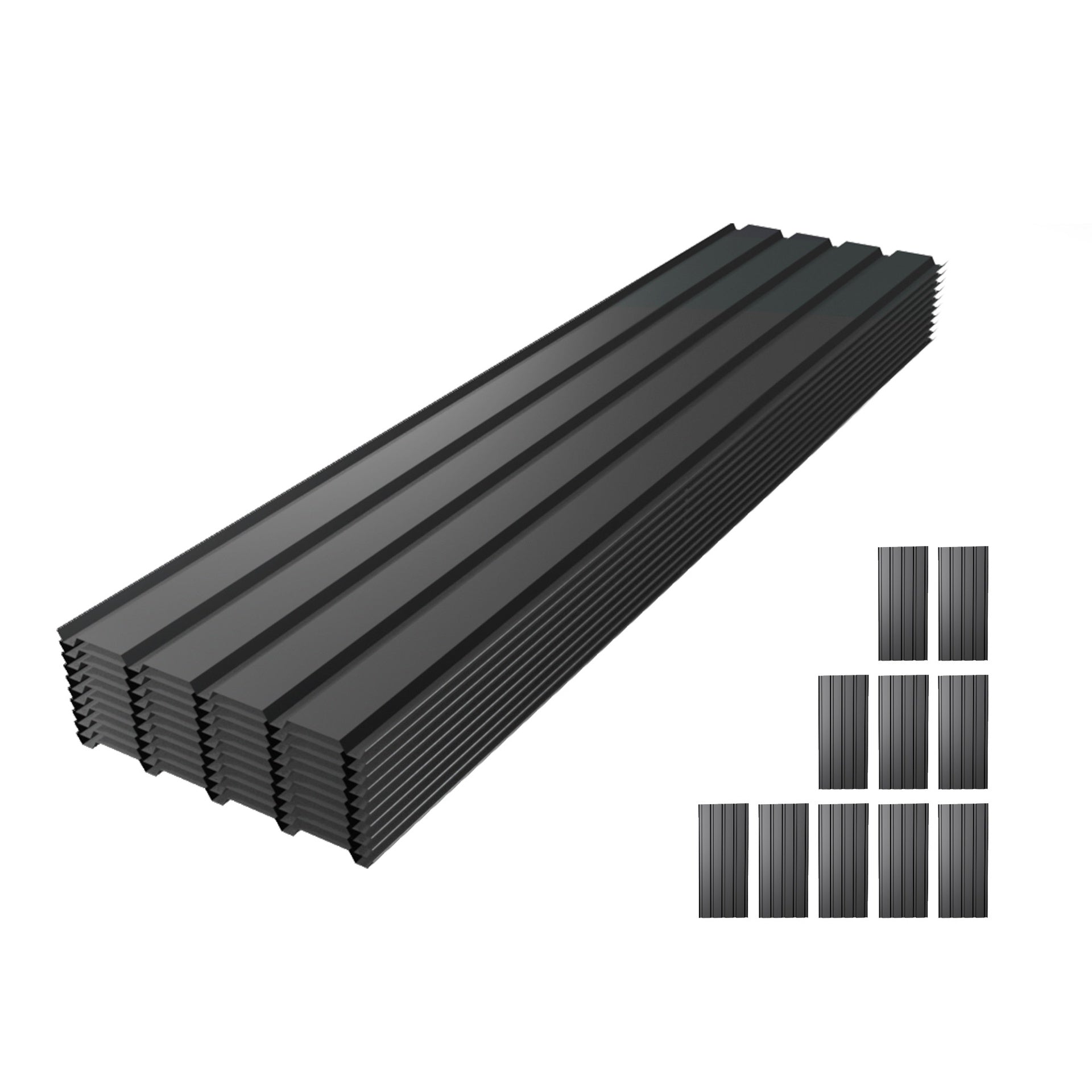 Metal Roof Panel Length 72.8IN Galvanized Roof Panels 10 PCS Waterproof Heavy Duty Metal Roof Panels for Outdoor House Storage Stables Patio Garages Sheds,Gray