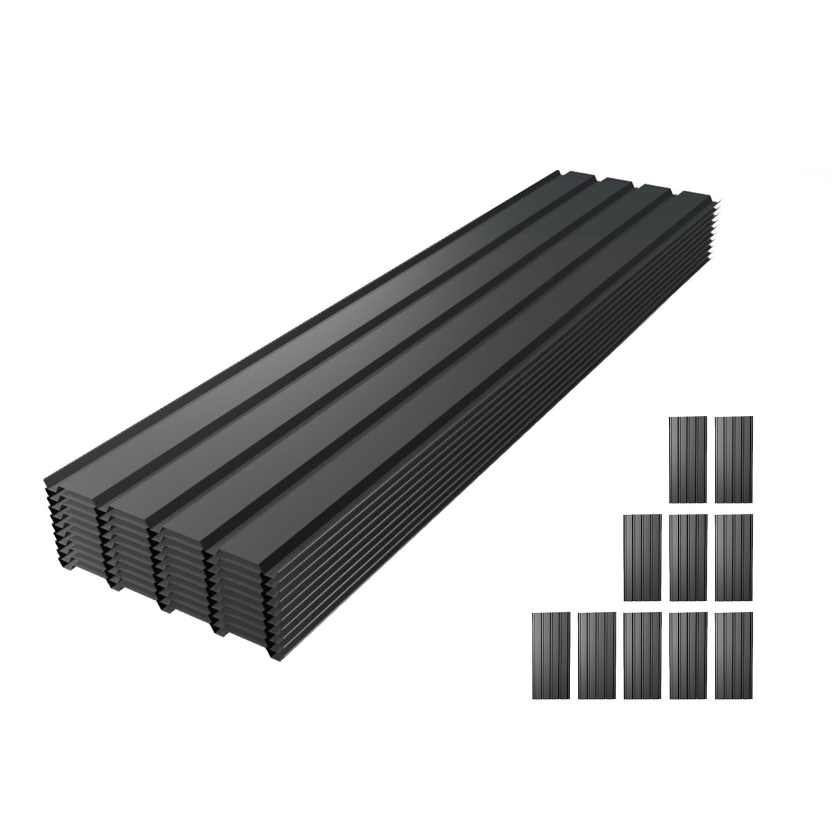 Metal Roof Panel Length 72.8IN Galvanized Roof Panels 10 PCS Waterproof Heavy Duty Metal Roof Panels for Outdoor House Storage Stables Patio Garages Sheds,Gray