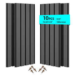 Metal Roof Panel Length 72.8IN Galvanized Roof Panels 10 PCS Waterproof Heavy Duty Metal Roof Panels for Outdoor House Storage Stables Patio Garages Sheds,Gray