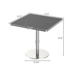 Square Modern Dinning Table 31.5 inches Bistro Table Tulip Table with Faux Marble top,Easy Assemble,Sturdy Metal Frame Diameter