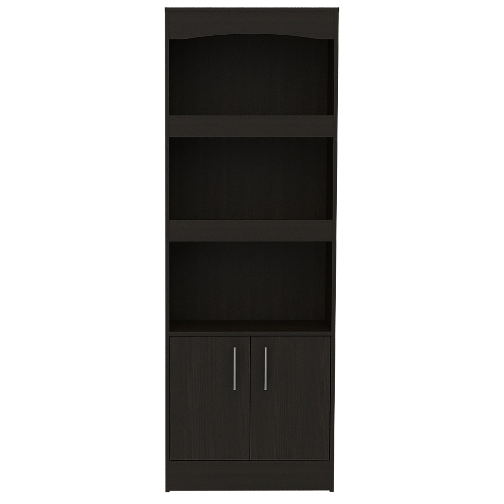 Bookcase Denver, Metal Hardware, Black Wengue Finish
