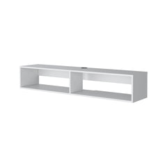 White 2-Shelf Central Floating Media Rack
