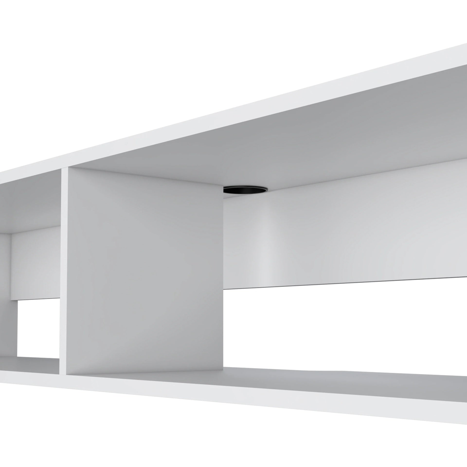White 2-Shelf Central Floating Media Rack