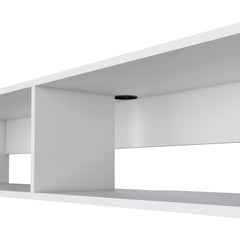 White 2-Shelf Central Floating Media Rack