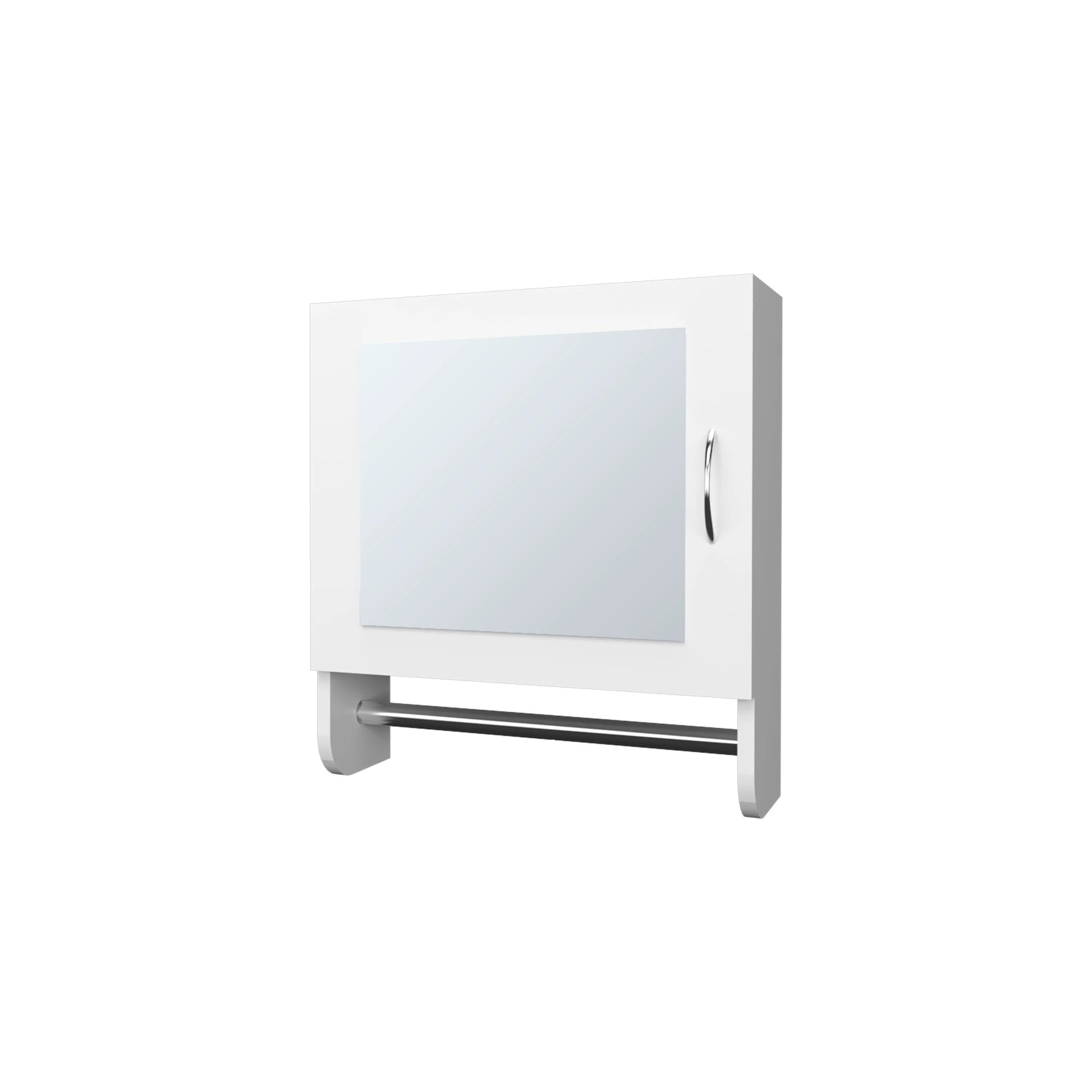 White Medicine Cabinet with Towel Bar and Included Mirror