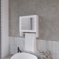 White Medicine Cabinet with Towel Bar and Included Mirror