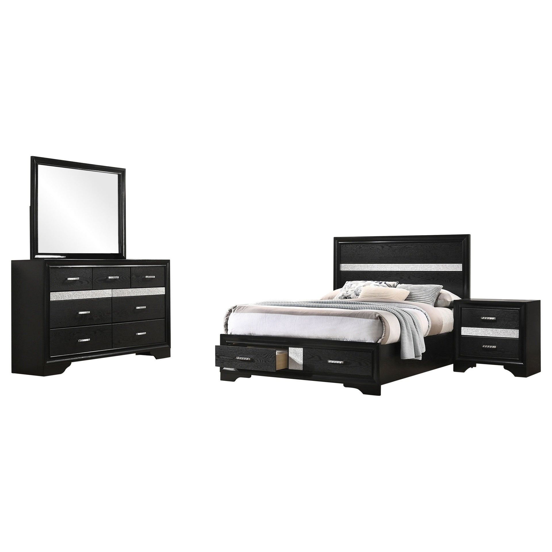 Annie Black 4-piece Full Bedroom Set