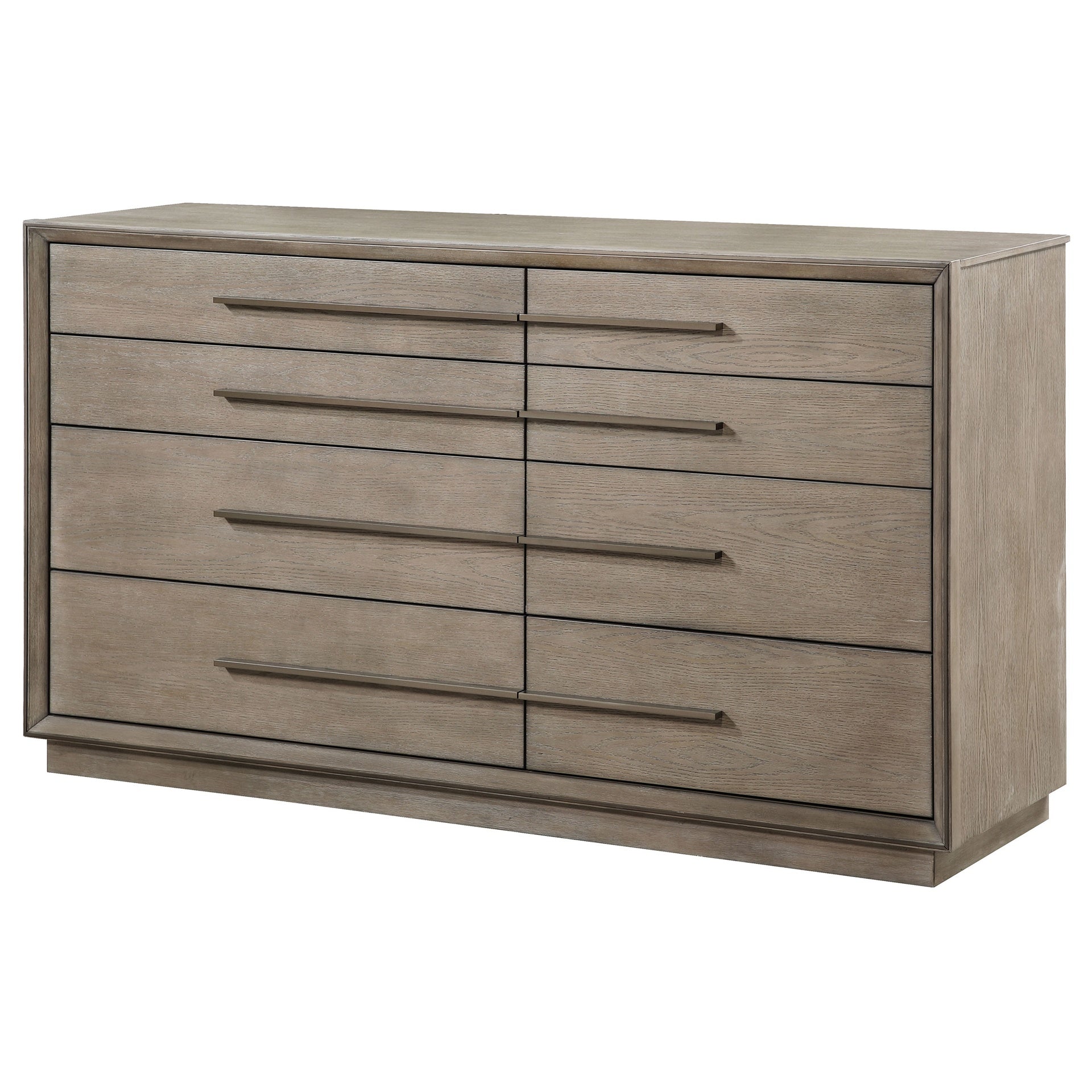 Prescott Taupe Oak 8-drawers Dresser