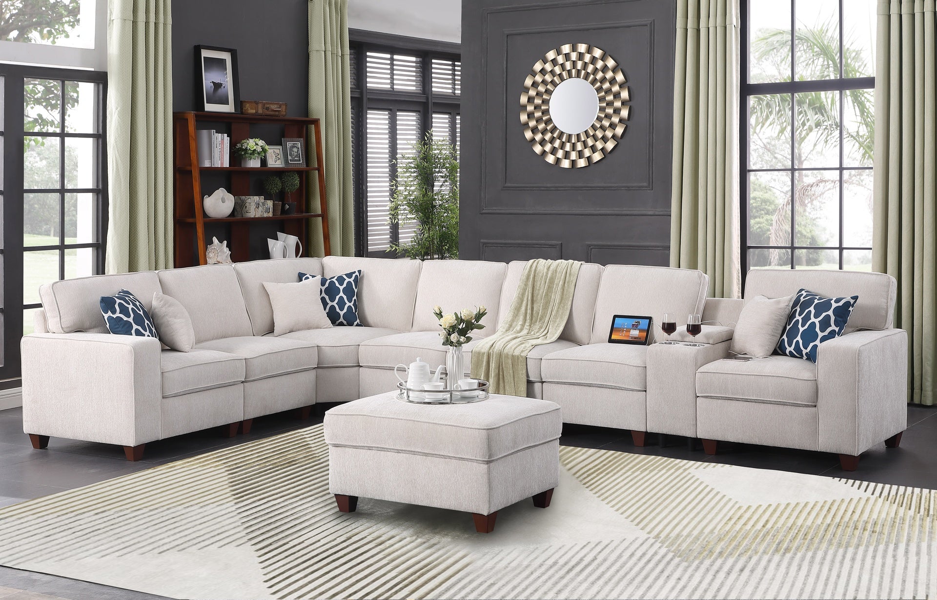 Ted Sectional Sofa with Ottoman