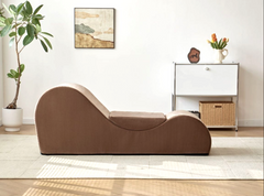 Solace Chaise Lounge Chair Relaxation, Ergonomic Design with Soft Yet Firm High-Density Foam Core, Removable Machine-Washable Cover, Brown