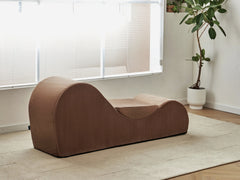 Solace Chaise Lounge Chair Relaxation, Ergonomic Design with Soft Yet Firm High-Density Foam Core, Removable Machine-Washable Cover, Brown