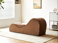 Solace Chaise Lounge Chair Relaxation, Ergonomic Design with Soft Yet Firm High-Density Foam Core, Removable Machine-Washable Cover, Brown