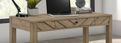 1pc Writing Desk Sleek Light Brown Finish Square Legs Single Drawer Home Office Study Space Wooden Furniture