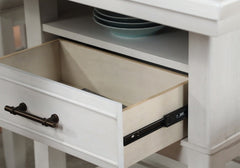 1pc Counter Height Table with Storage Drawers Wine Rack Open Shelf White Finish Dining Room Wooden Furniture