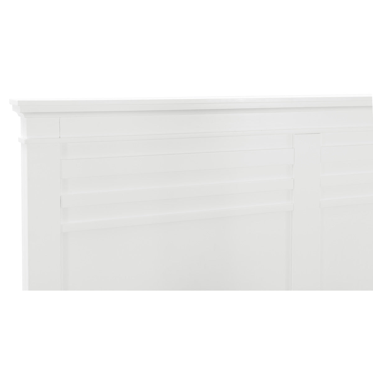 White Finish Queen Bed Transitional Style Wooden Bedroom Furniture 1pc Panel Bed
