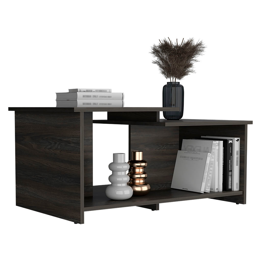 Coffee Table Rochester, Lower Open Shelf, Carbon Espresso Finish