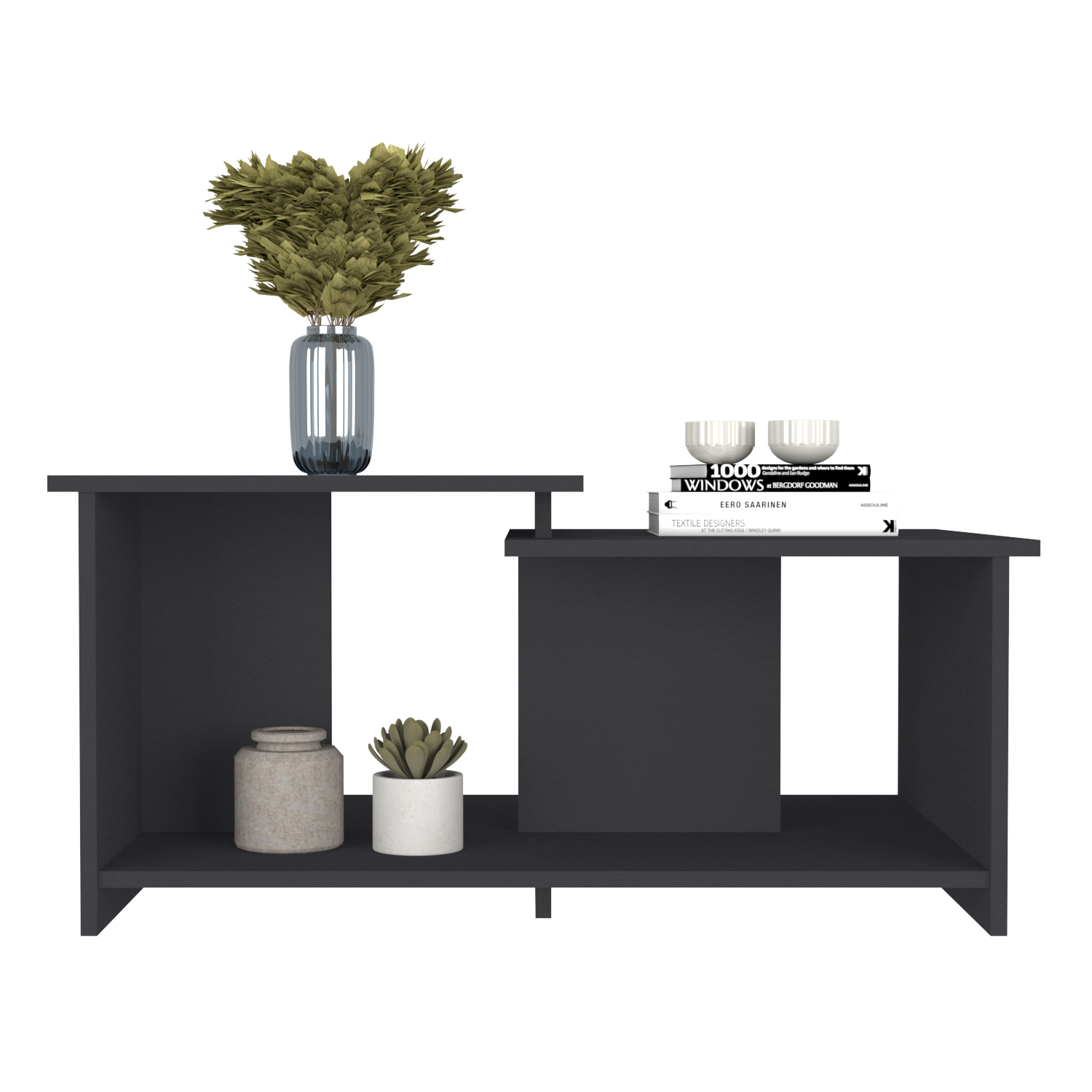 Coffee Table Rochester, Lower Open Shelf, Carbon Espresso Finish