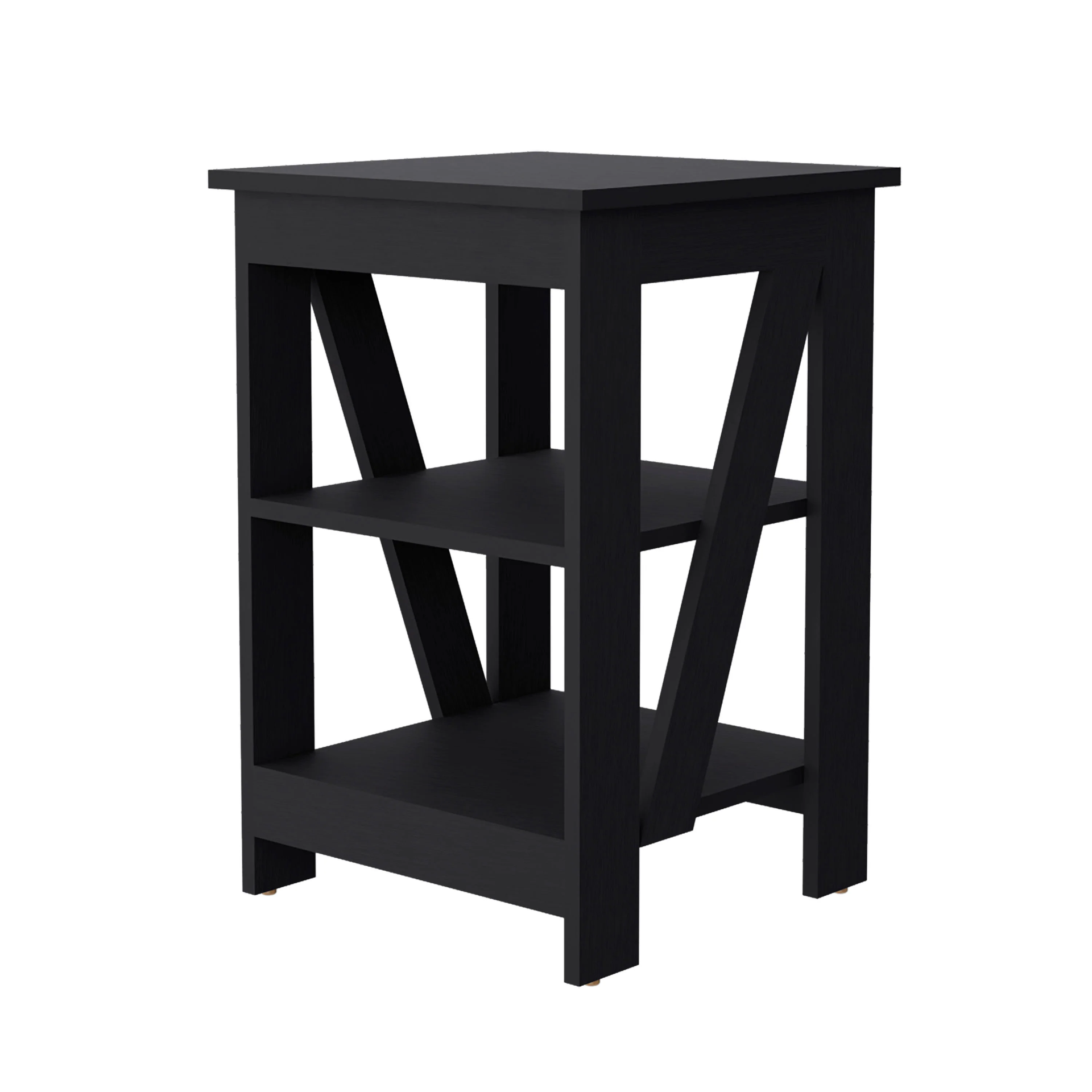 Wenge Table with 2 Shelves