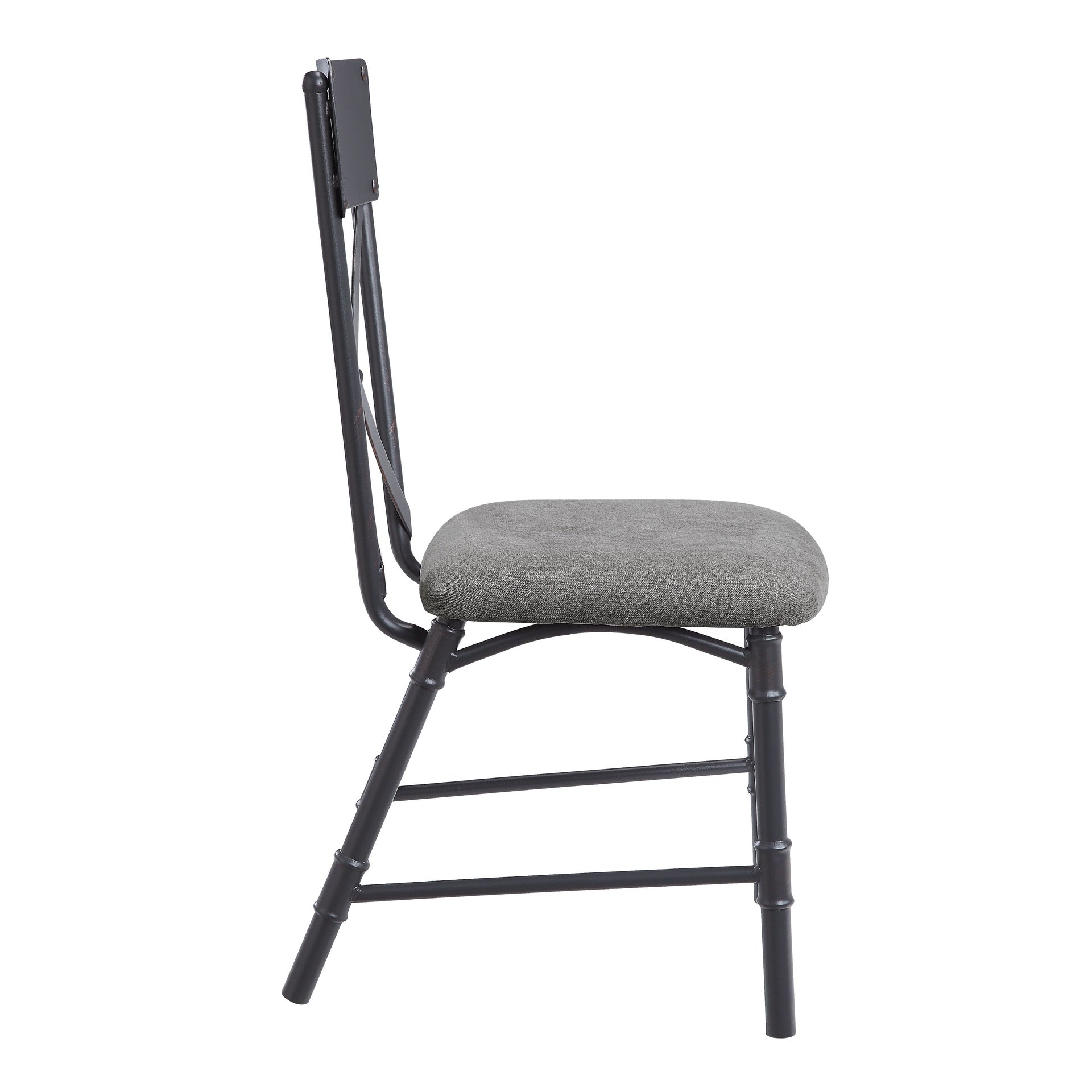Grey and Sandy Black Side Chair with X-Shape Back (Set of 2)