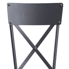 Grey and Sandy Black Side Chair with X-Shape Back (Set of 2)