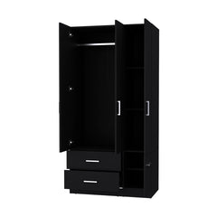 Wenge 4-Door 2-Drawer Armoire