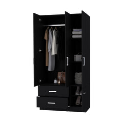 Wenge 4-Door 2-Drawer Armoire