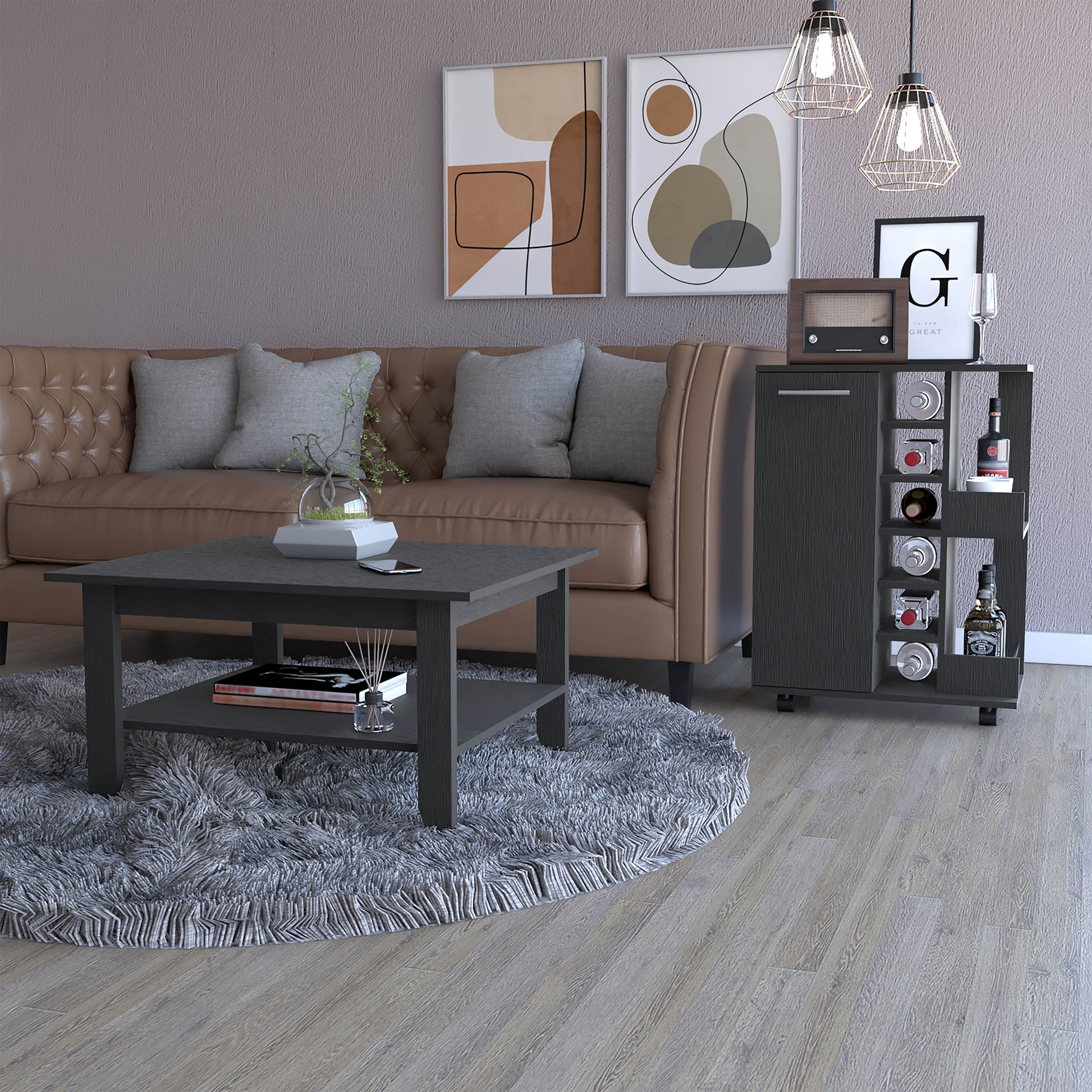 Wenge 2 Piece Living Room Set