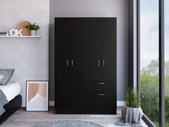 1-Drawer Rectangle Armoire  Wenge and White