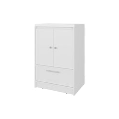 White 2- Door Freestanding Bathroom Vanity with Sink and Bottom Drawer