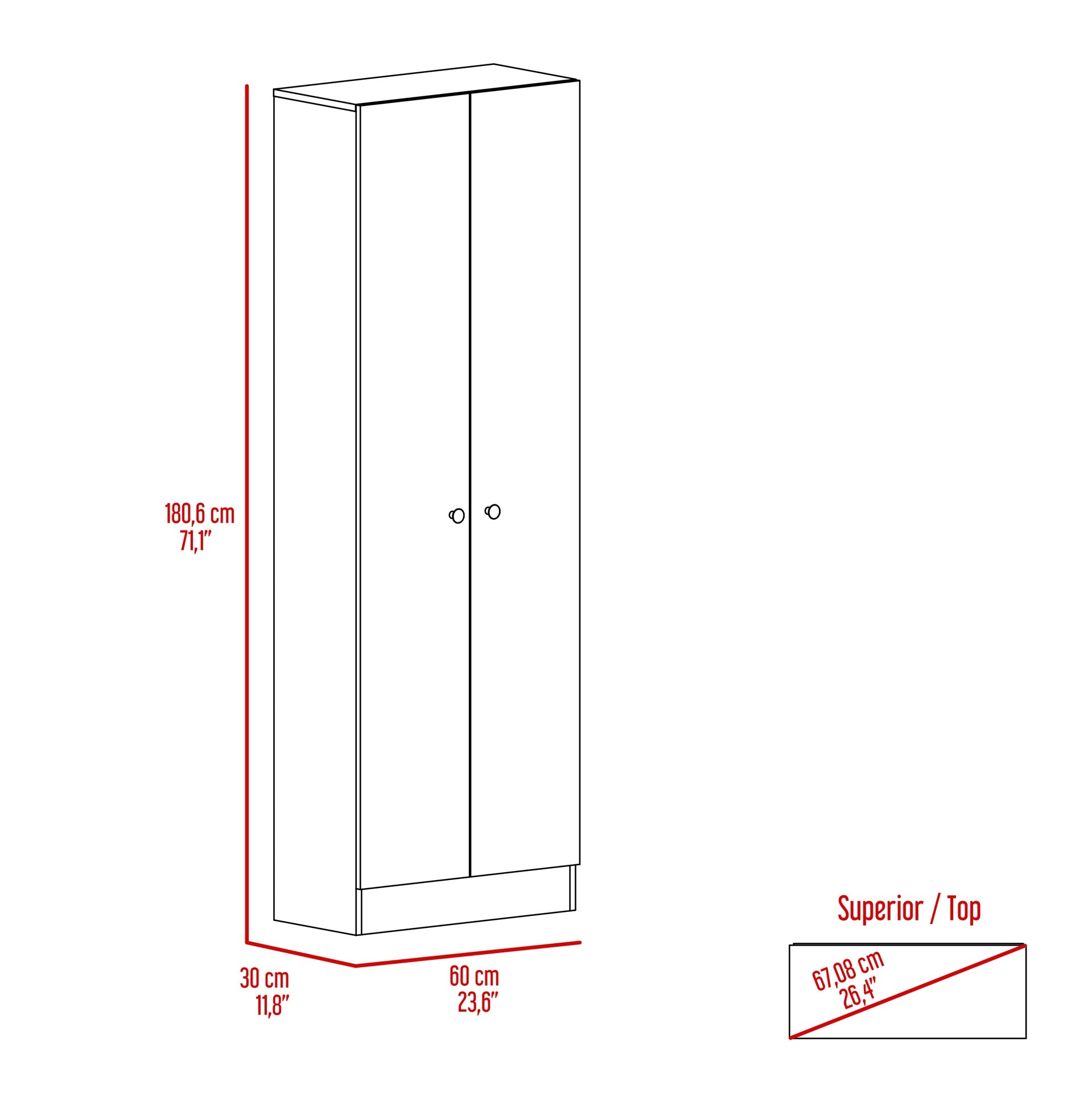 Rectangle 2-Door Storage Tall Cabinet Carbon Espresso and Wenge