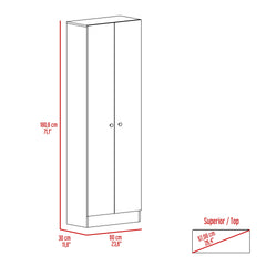 Rectangle 2-Door Storage Tall Cabinet Carbon Espresso and Wenge