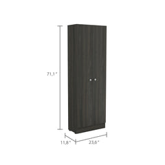Rectangle 2-Door Storage Tall Cabinet Carbon Espresso and Wenge