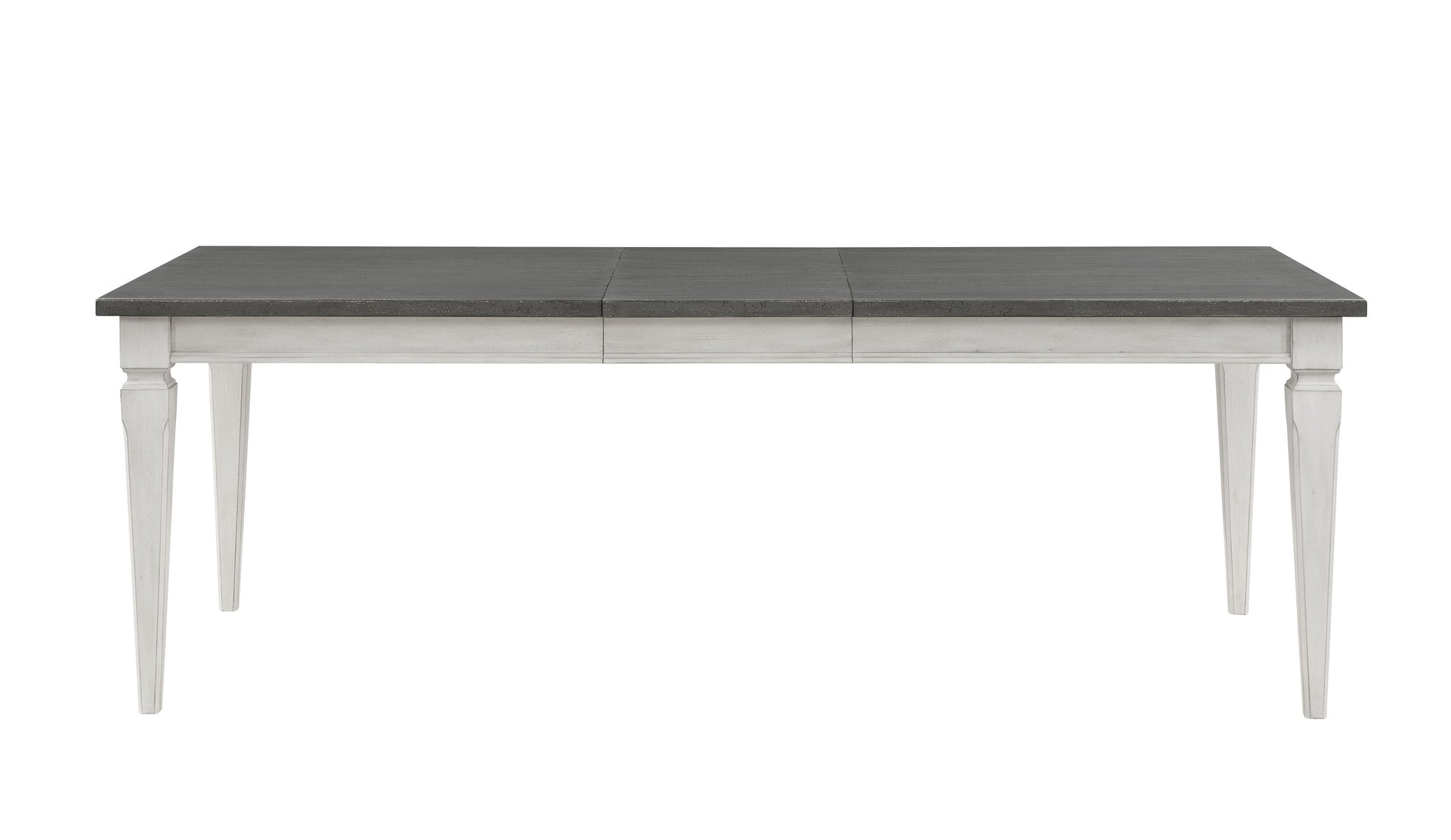 Katia Rustic Gray & Weathered White Finish Dining Table W/Leaf