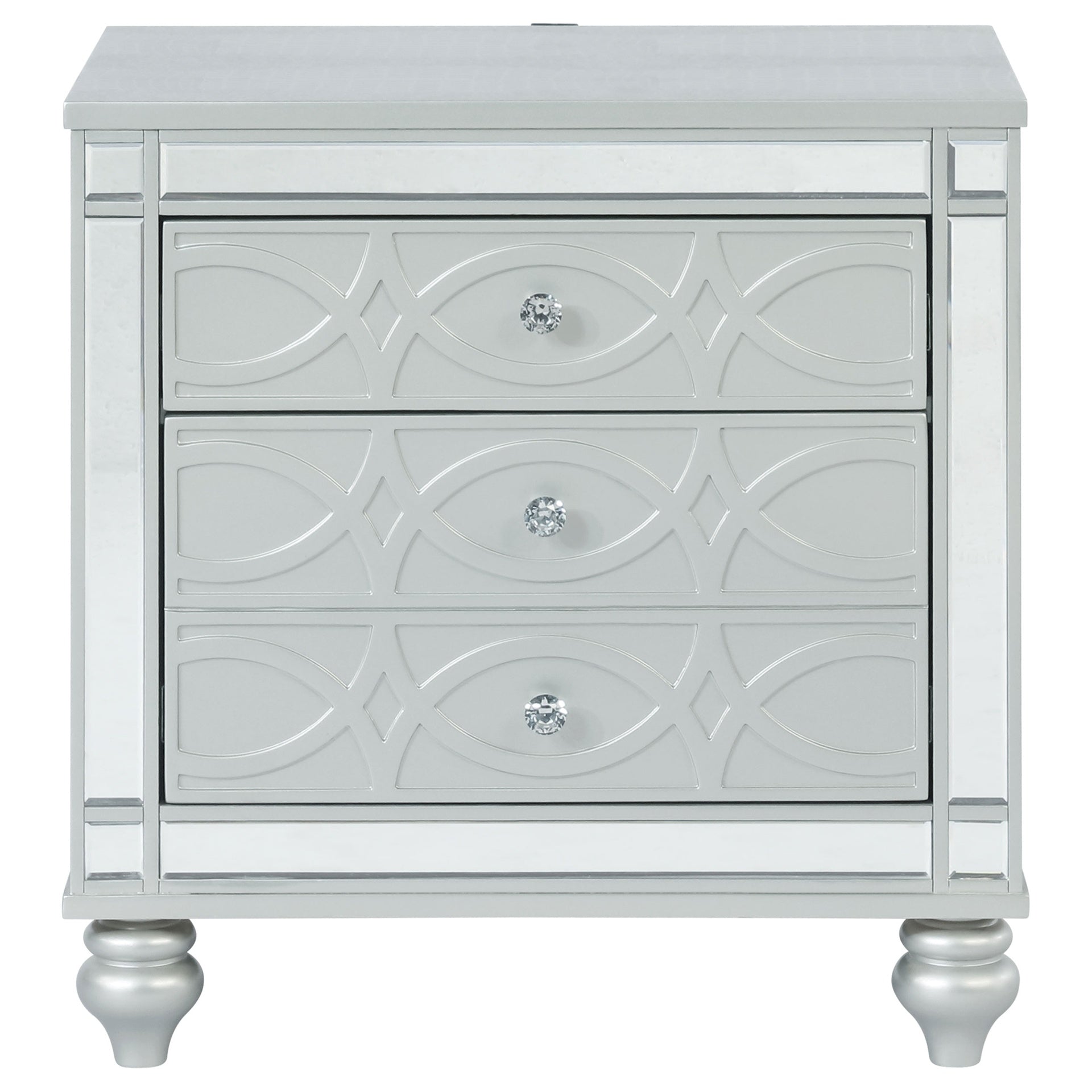 Menlo Silver Metallic 2-drawer Nightstand