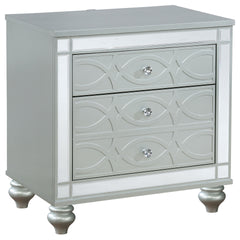 Menlo Silver Metallic 2-drawer Nightstand