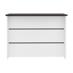 Wenge and White Kitchen Island with Ample Storage Space
