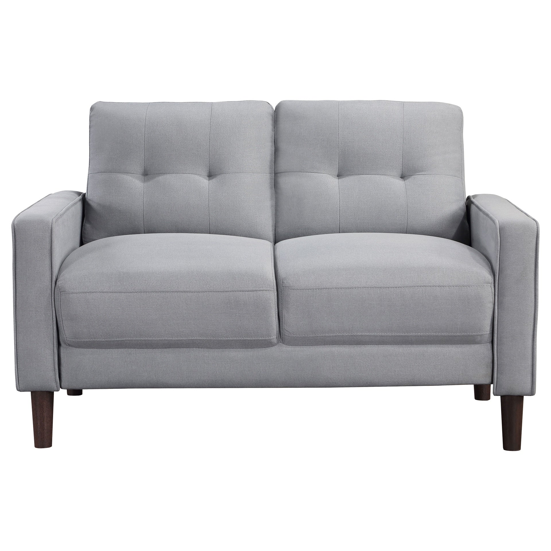 Harvey Grey Upholstered Tufted Loveseat