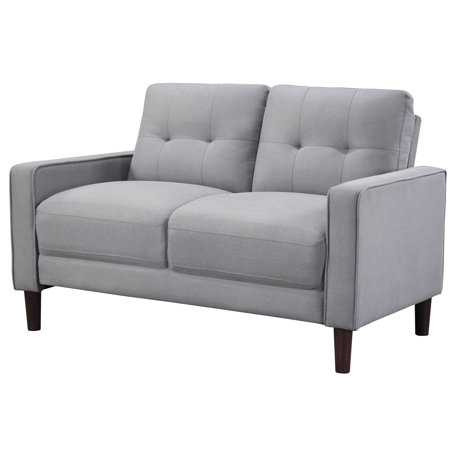 Harvey Grey Upholstered Tufted Loveseat