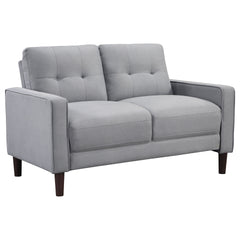 Harvey Grey Upholstered Tufted Loveseat