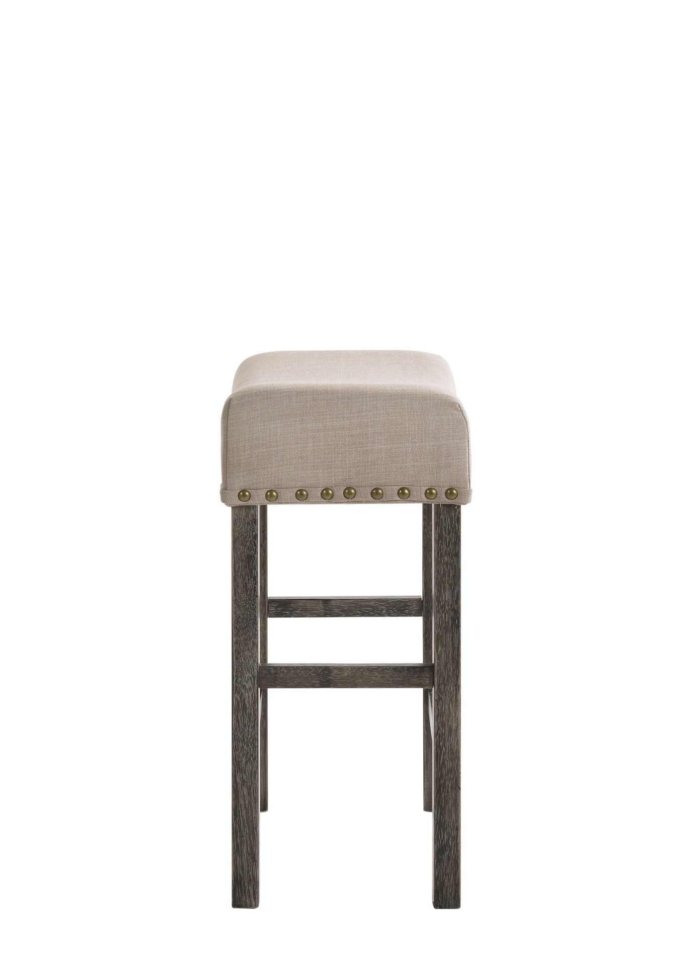 Martha II Tan Linen & Weathered Gray Finish Counter Height Stool (Set of 2)