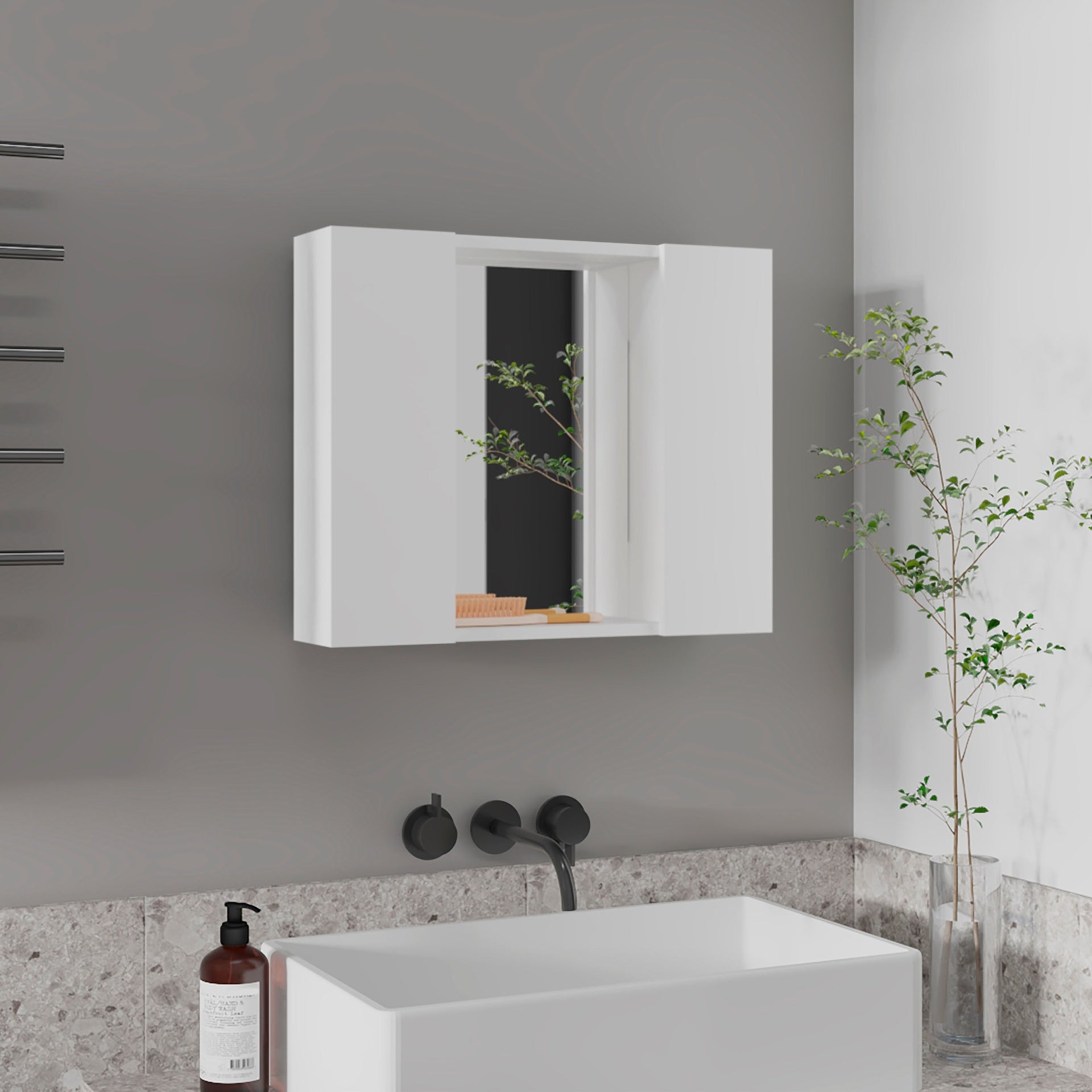 Ellegrini 1-Drawer Medicine Cabinet White