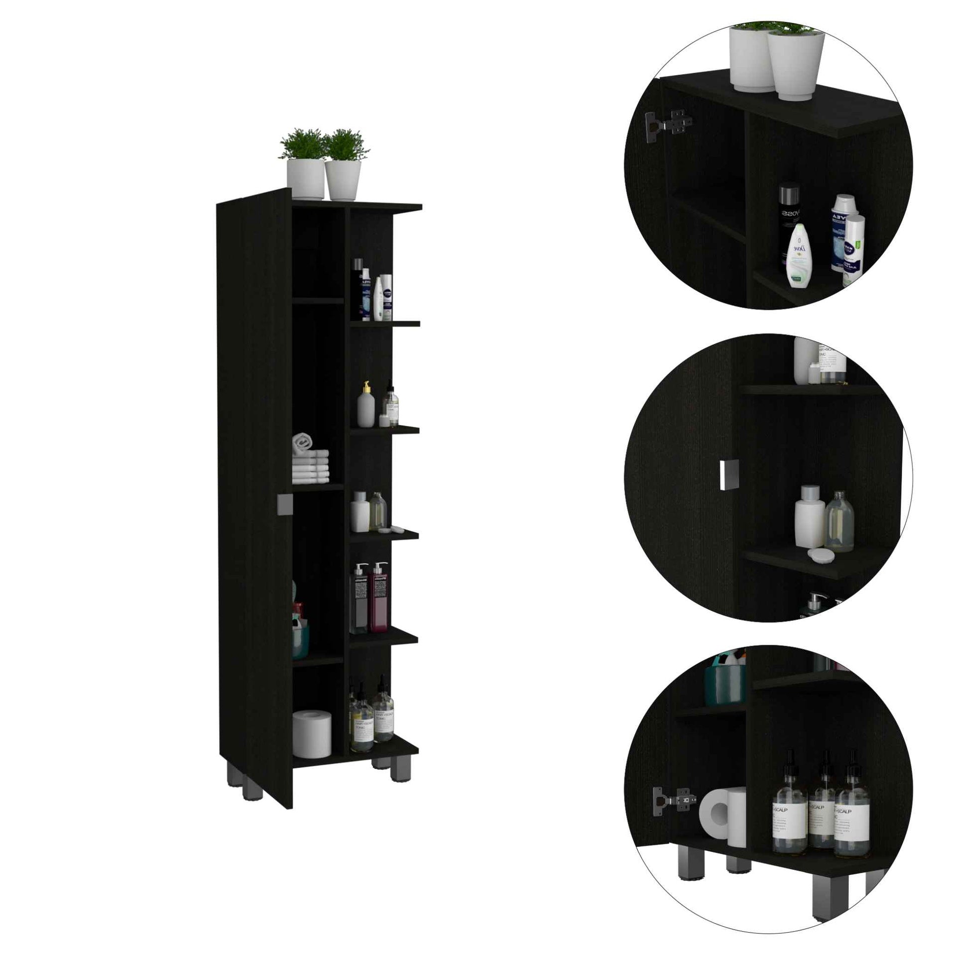 Wenge 5-Shelf Tall Cabinet